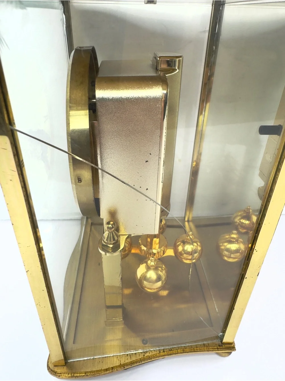 Kundo Quartz Brass Glass Mantel Clock West Germany Working, READ DESCRIPTION